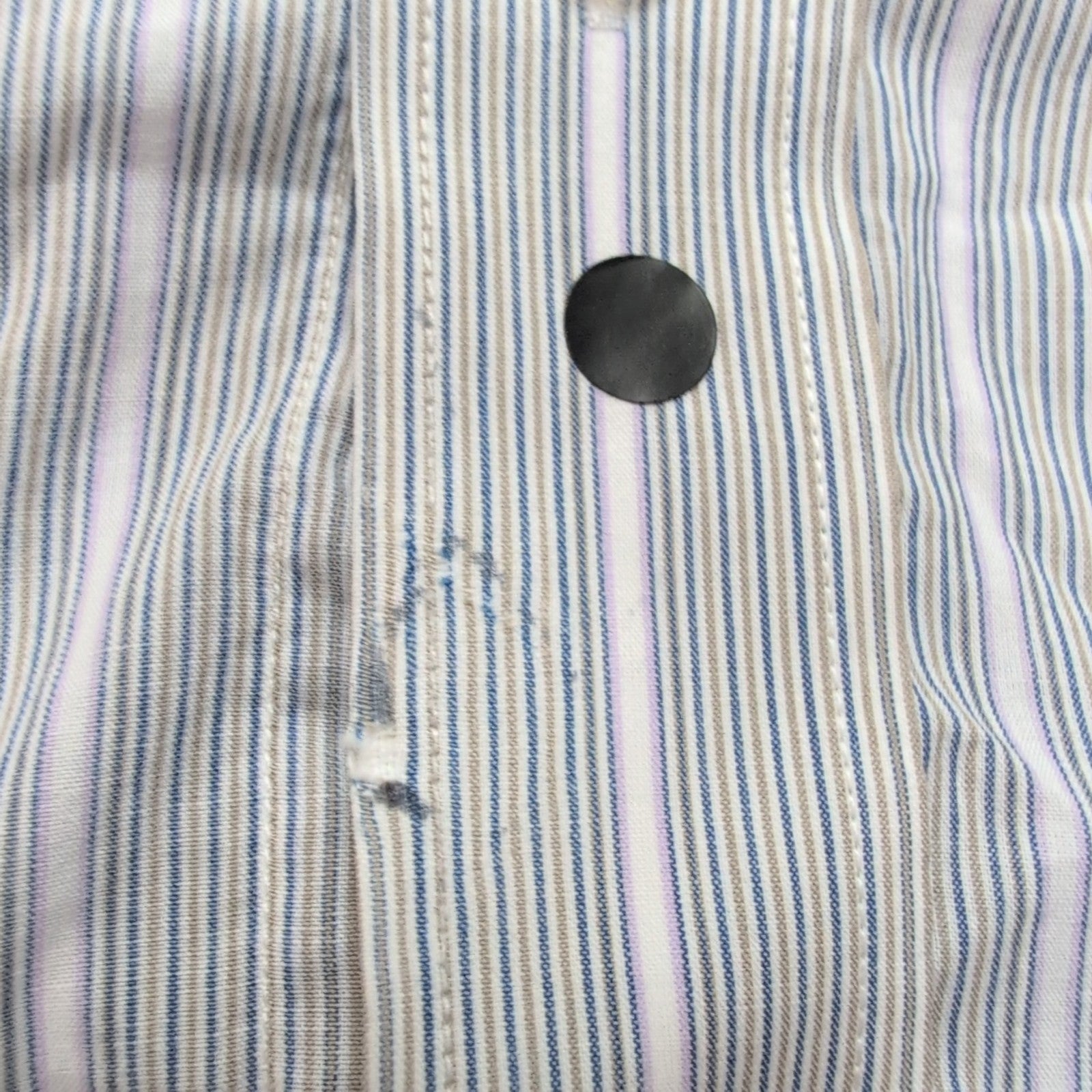 Chemise Lacoste XL Bleu Rayures Made in Hong Kong 100% Coton Été