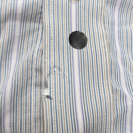 Chemise Lacoste XL Bleu Rayures Made in Hong Kong 100% Coton Été