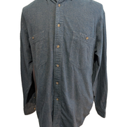 🏔️ Chemise EDDIE BAUER L Flanelle Coton Bleu Marine Chiné |298S