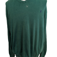 Pull Fin Polo Ralph Lauren Vert Col V Taille XL 100% Coton Pima | 542WSR