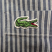 Chemise Lacoste Live 43 Grise Rayures Logo Poche Coton Manches Longues