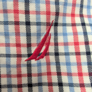 Chemise Nautica S carreaux bleu blanc rouge manches courtes logo rouge