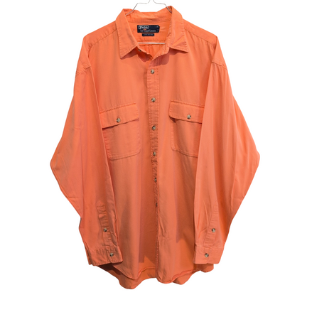 Chemise Polo Ralph Lauren orange deux poches sans logo taille XL #2816