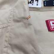 Chemise Chaps Ralph Lauren Manches Courtes Crème Coton Cuba Café Taille XLT