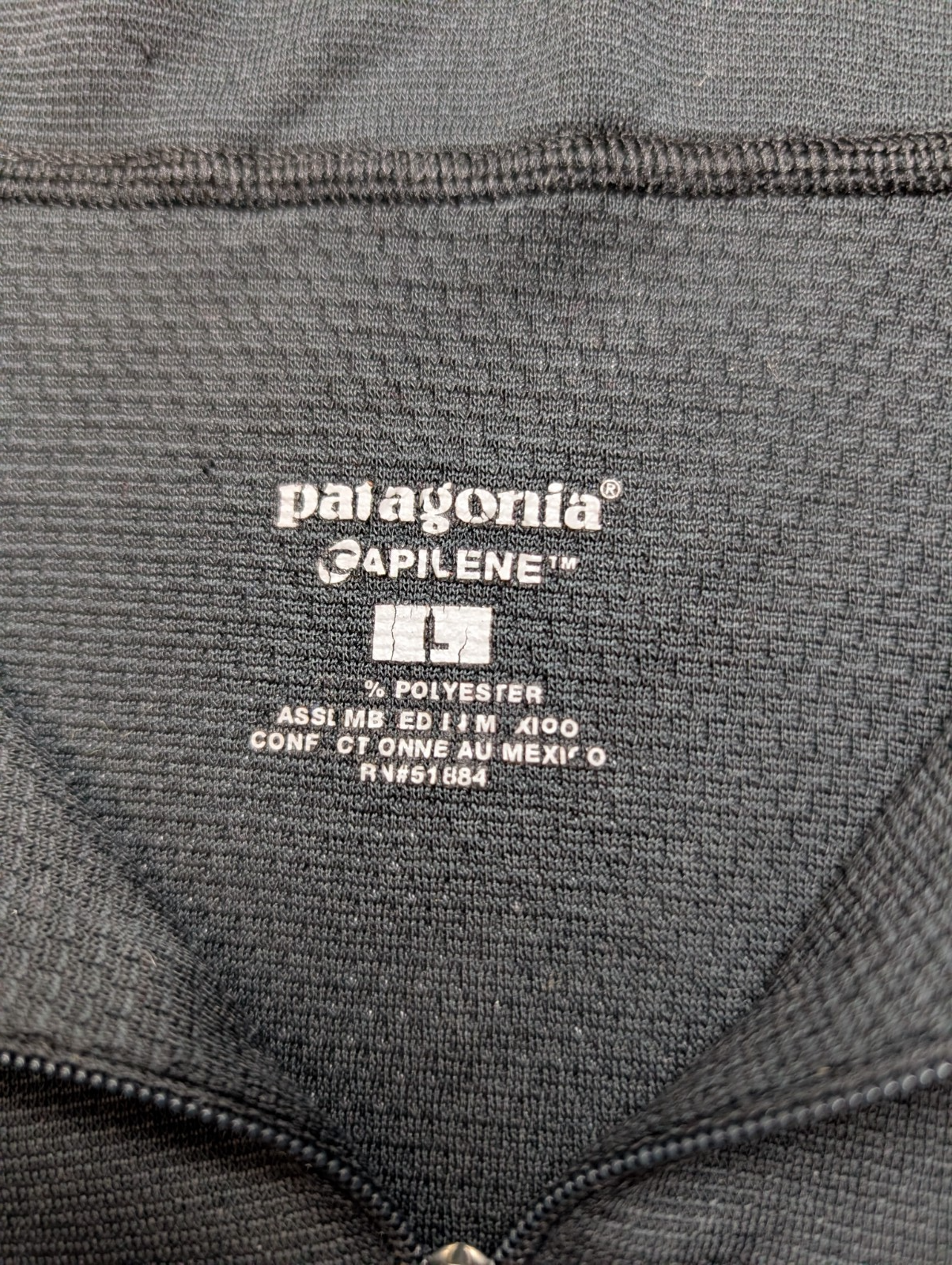 Polo Patagonia Capilene Noir Col Zippé - Homme Taille L