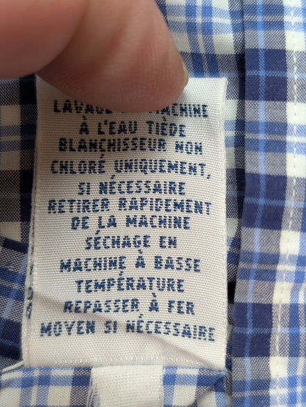 Chemise Polo Ralph Lauren Shirt M Slim Fit Stretch Carreaux Bleu Button Down