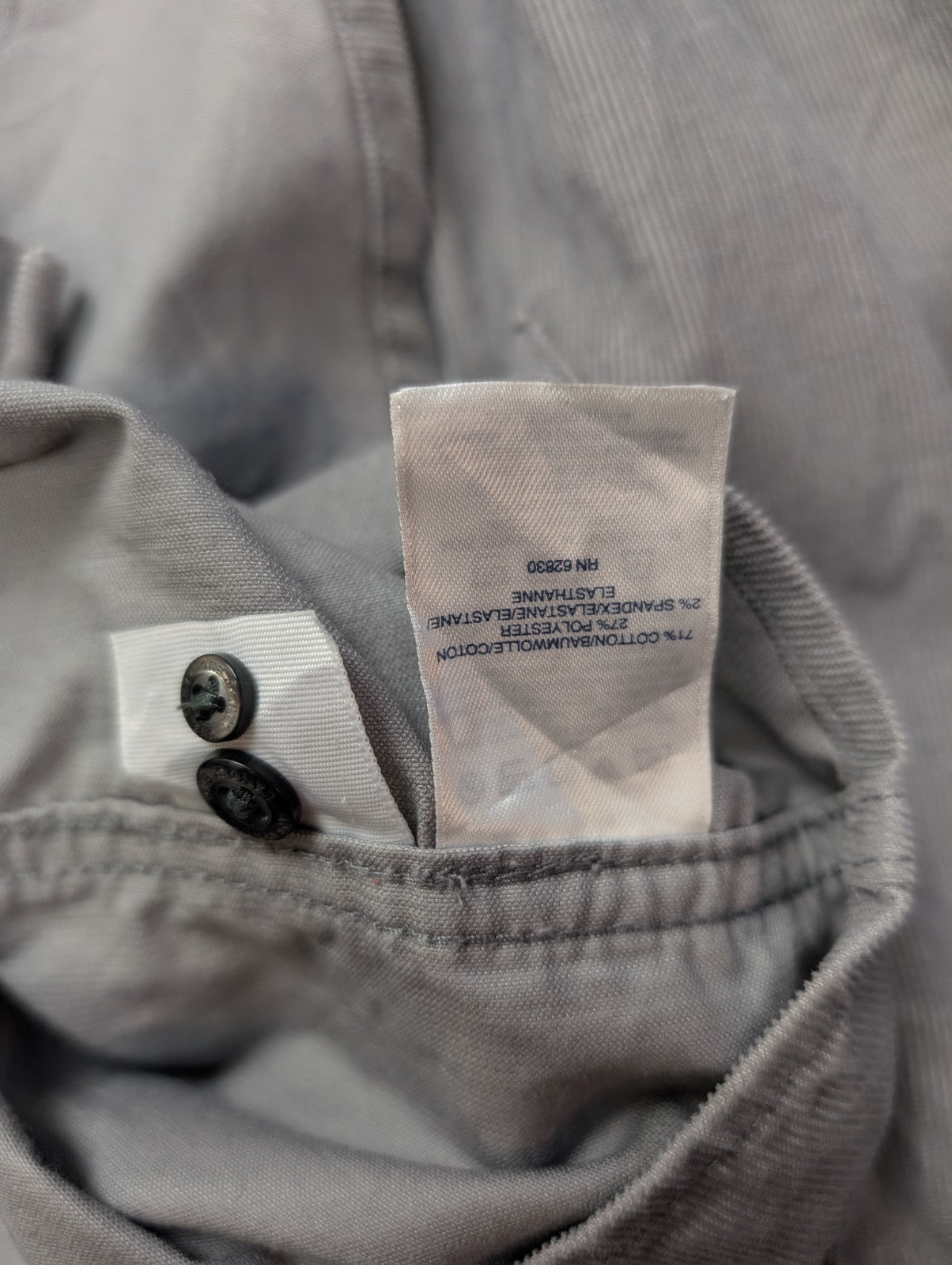 Chemise LANDS' END T.M Velours Côtelé Gris 71% Coton Classic Fit