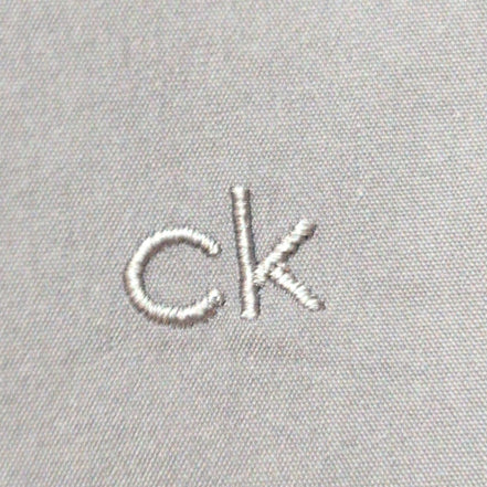 Chemise CALVIN KLEIN Stretch Gris Foncé XL Logo Brodé Coton Slim Fit