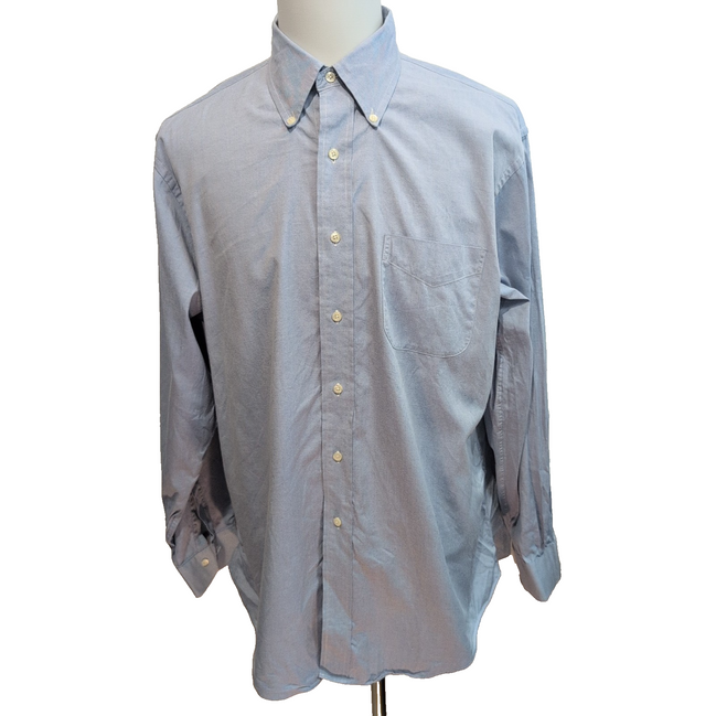 Chemise Brooks Brothers Supima Coton XL XXL Slim Fit Bleu Clair Une Poche