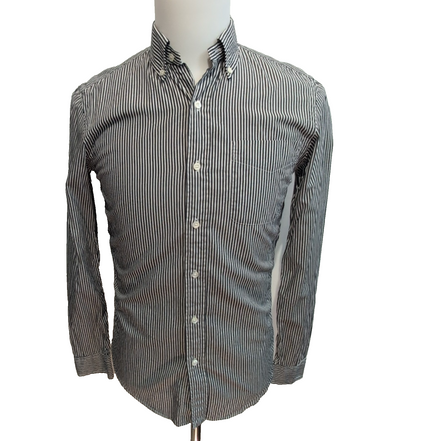 Chemise Ralph Lauren Slim Fit XS Noir Rayures Sans Logo Coton Poche