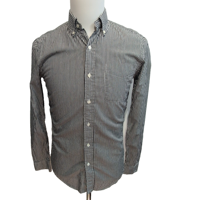 Chemise Ralph Lauren Slim Fit XS Noir Rayures Sans Logo Coton Poche