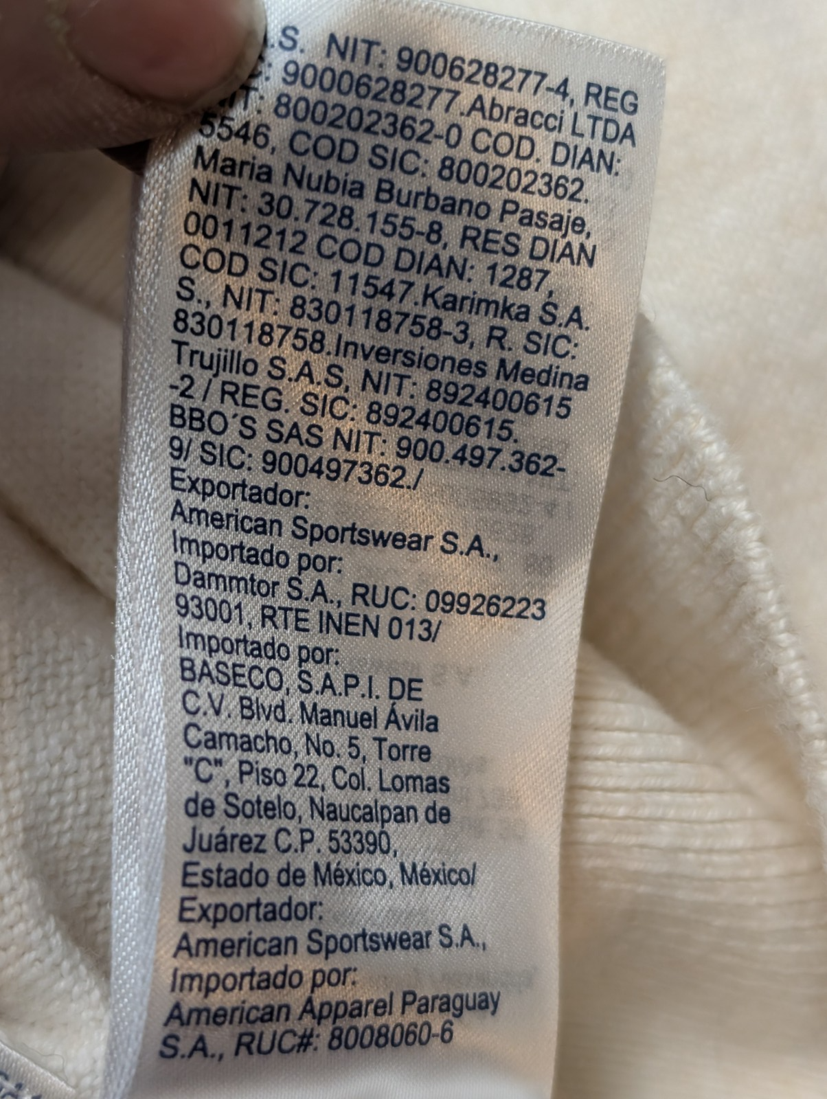 Pull Tommy Hilfiger Homme Col Montant Blanc Cassé - Coton Pima & Cachemire - M