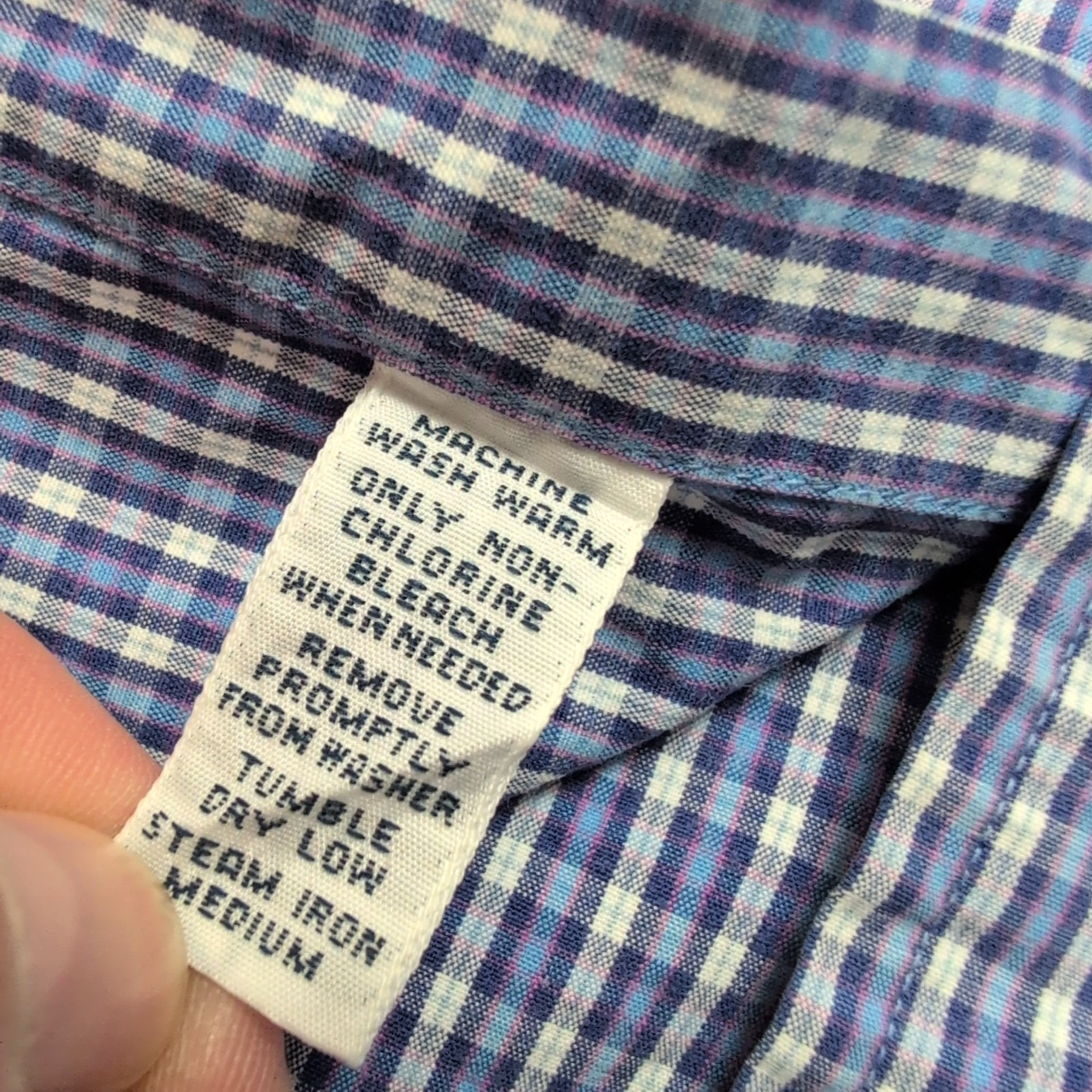 Chemise Ralph Lauren Blake M/L violet carreaux manches courtes coton Hong Kong