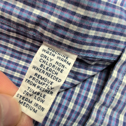 Chemise Ralph Lauren Blake M/L violet carreaux manches courtes coton Hong Kong