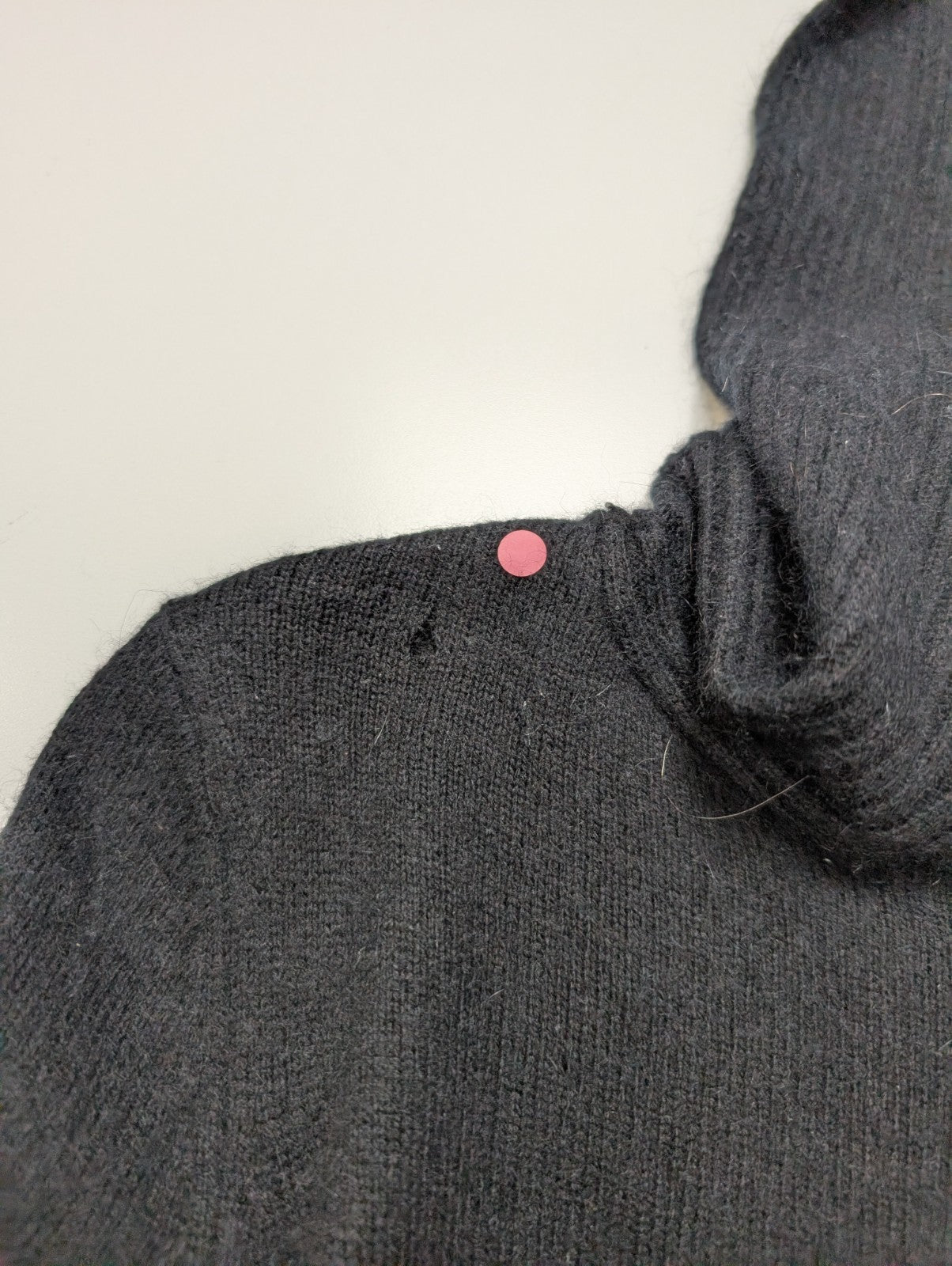 Pull Femme Tommy Hilfiger Noir Angora - Écharpe Intégrée - Taille XS
