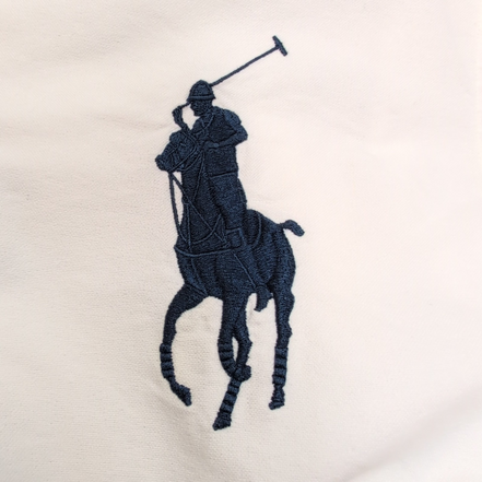 Chemise Ralph Lauren Classic Fit M Blanche Big Logo Bleu Marine N°3