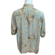 Chemise Hawaïenne Jamaica Jaxx XL 100% Soie Vert Eau Feuillage manches courtes