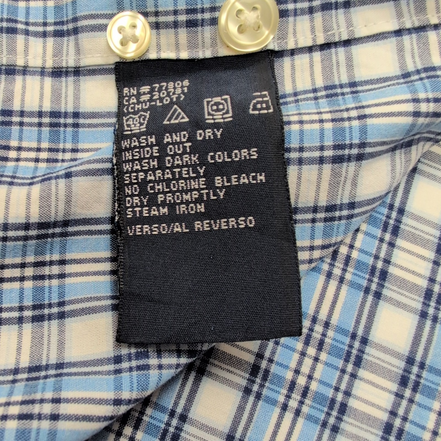 Chemise Tommy Hilfiger à Carreaux Bleu et Blanc Manches Longues 1 Poche - T.XL