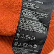Pull Tommy Hilfiger Orange Foncé Coton & Cachemire Col V - Taille S