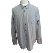 Chemise Wrangler Bleue Fines Rayures 100% Coton Manches Longues Taille XL