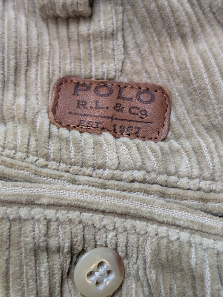 Pantalon Velours Côtelé Polo Ralph Lauren W34 L30 Marron Clair Beige vintage