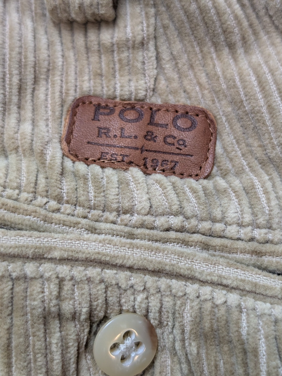 Pantalon Velours Côtelé Polo Ralph Lauren W34 L30 Marron Clair Beige vintage