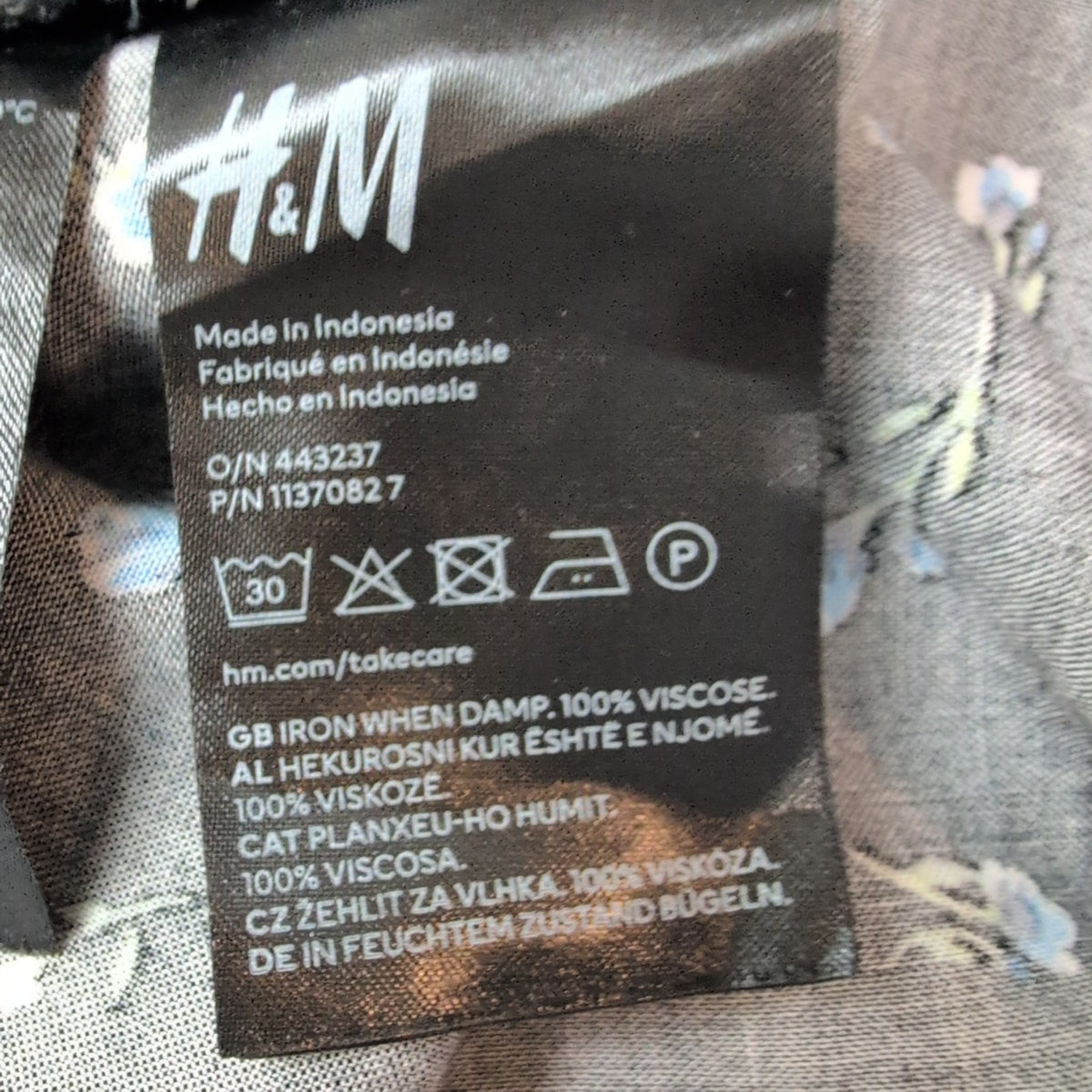Robe d'été H&M Longue Noire Fleurie Viscose Bretelles Réglables M