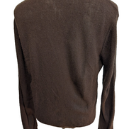 Pull Vintage IZOD Lacoste M marron col V 100% Orlon Logo crocodile brodé