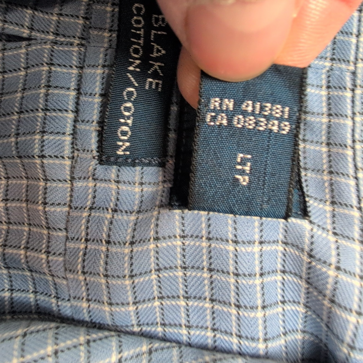 Chemise Ralph Lauren Blake S Bleu Microcarreaux Manches Courtes