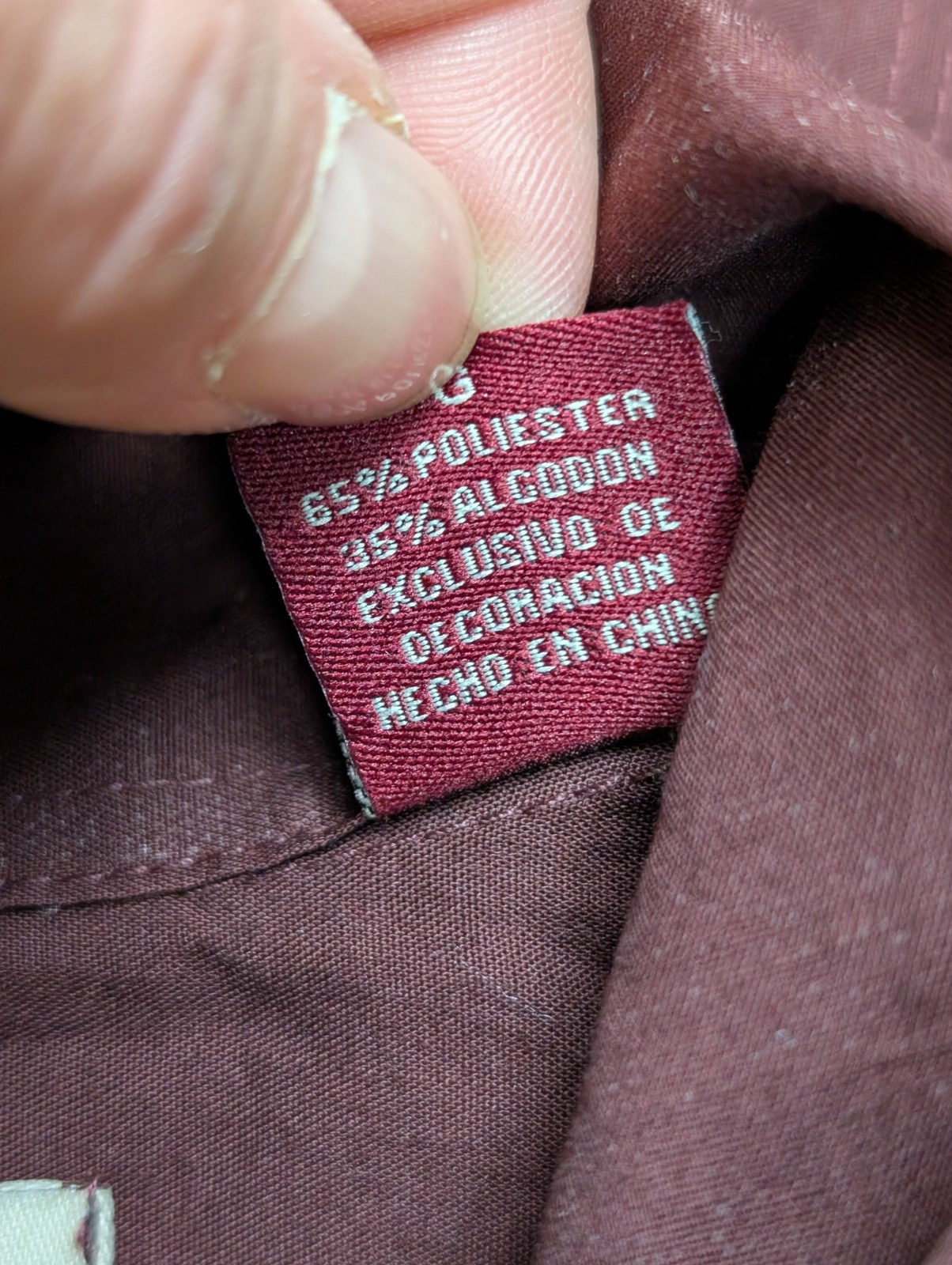 Chemise Style Cubain Cubavera Bordeaux - Broderies & 4 Poches - Taille L