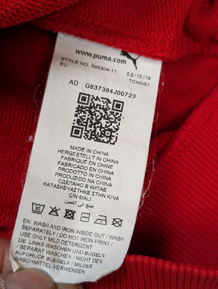 Sweat PUMA Homme L Rouge Noir Blanc Col Rond Sport Logo Vintage