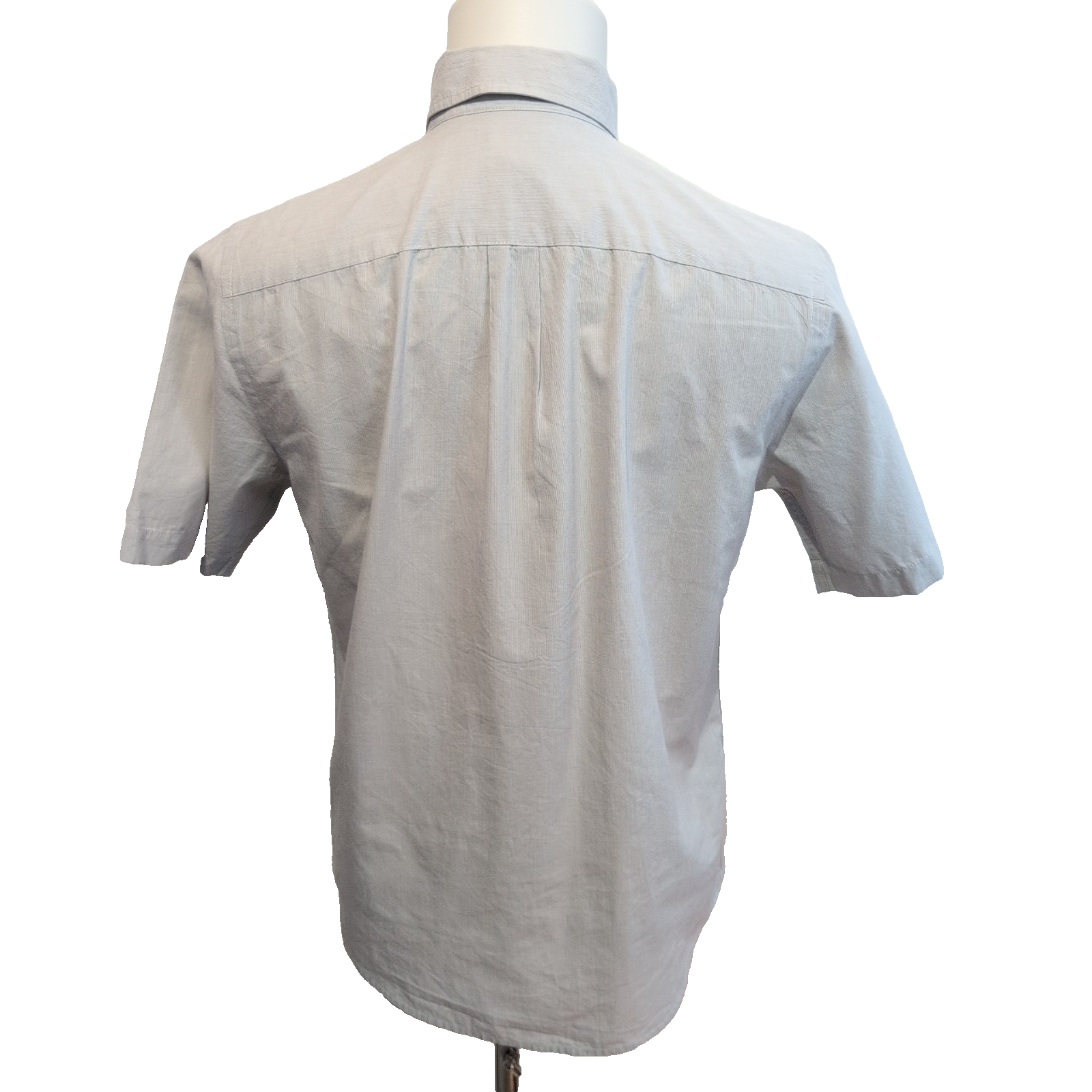 Chemise Dockers manches courtes grise à fines rayures 1 poche S