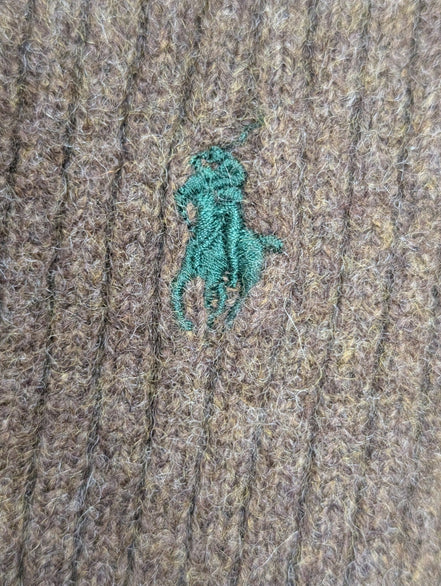 Écharpe Polo Ralph Lauren Marron Côtelée Laine d'Agneau & Angora