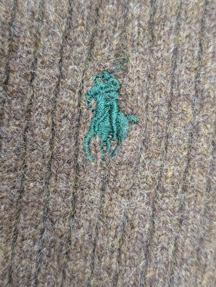 Écharpe Polo Ralph Lauren Marron Côtelée Laine d'Agneau & Angora