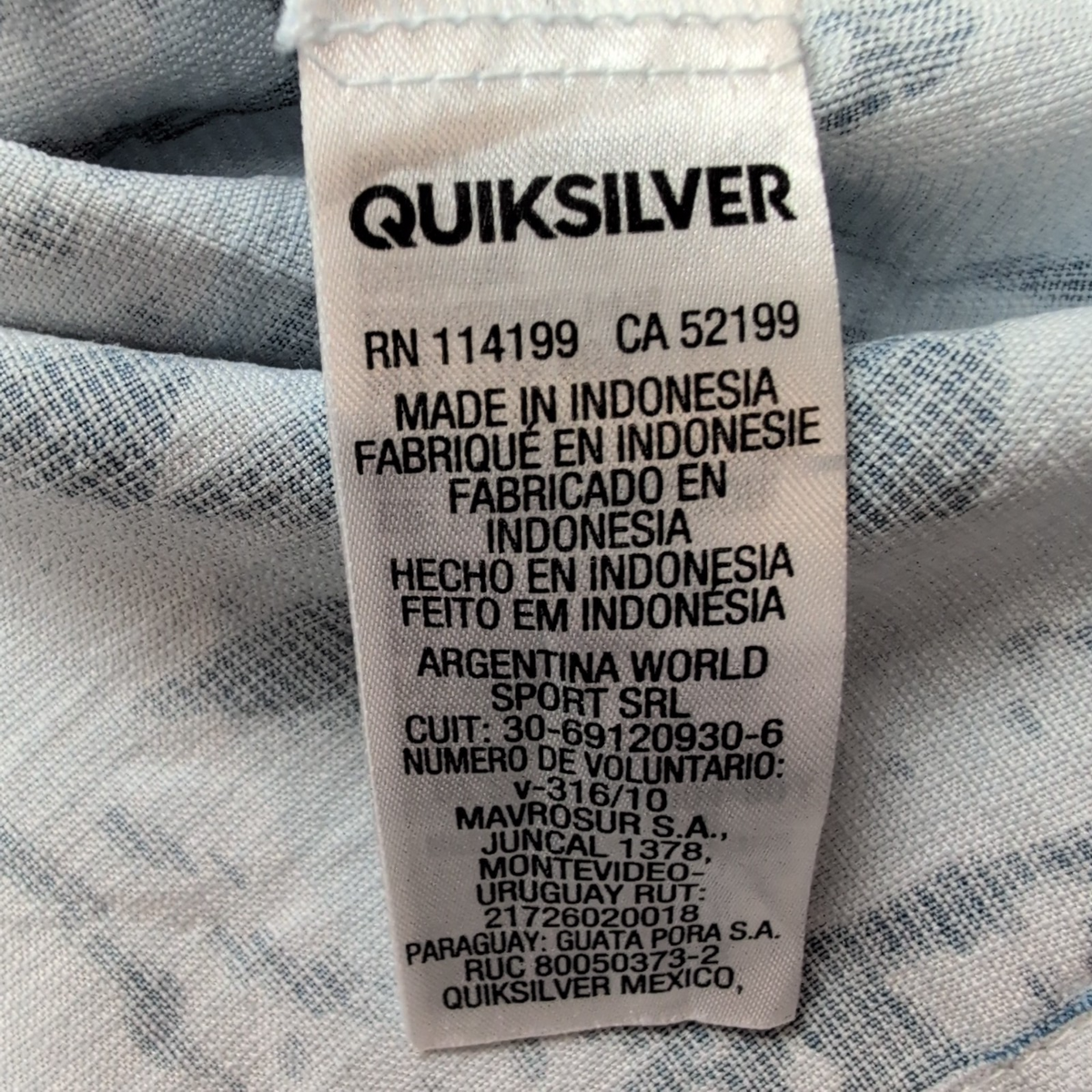 Chemise Hawaïenne Manches Courtes Quiksilver Waterman Polynosique XL