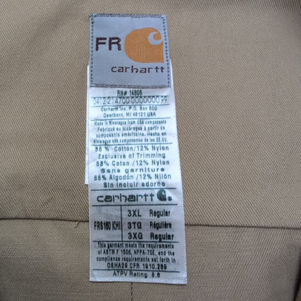 Chemise Carhartt FR 3XL Beige Neuve Étiquette Workwear manches longues