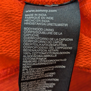 Sweat à Capuche TOMMY HILFIGER Homme XL Orange Vintage Fit Logo Brodé Rare