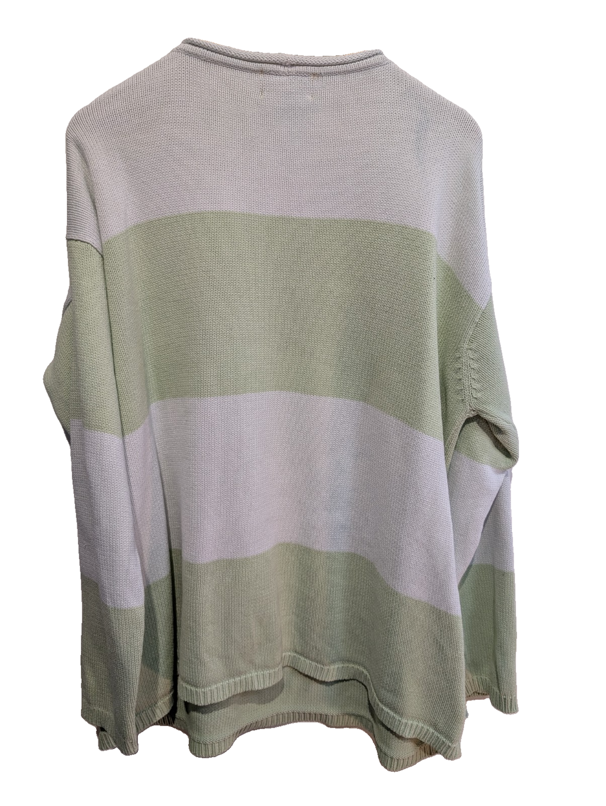 Pull Lauren Ralph Lauren femme 1X XL XXL coton rayures vert menthe blanc