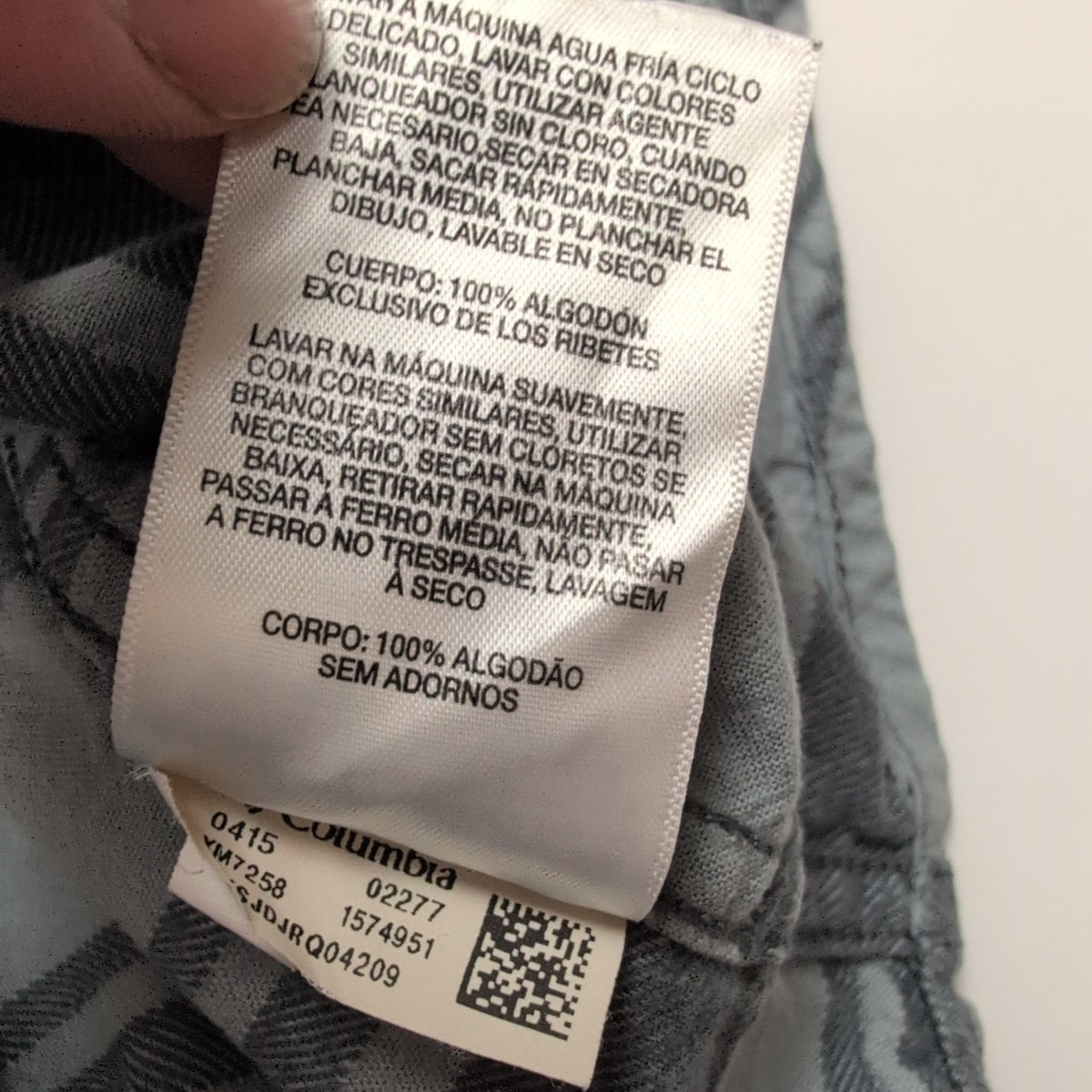 Chemise Columbia Omni Wick L Gris Rayures Manches courtes 100% Coton