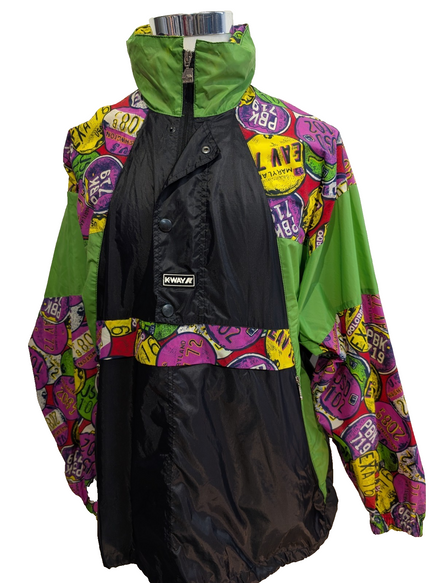 K-WAY Veste Coupe-Vent Vintage Multicolore Pare Pluie L Colorado | 306BSR