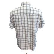 Chemise Harley Davidson L Carreaux Gris Blanc Tête de Mort manches courtes