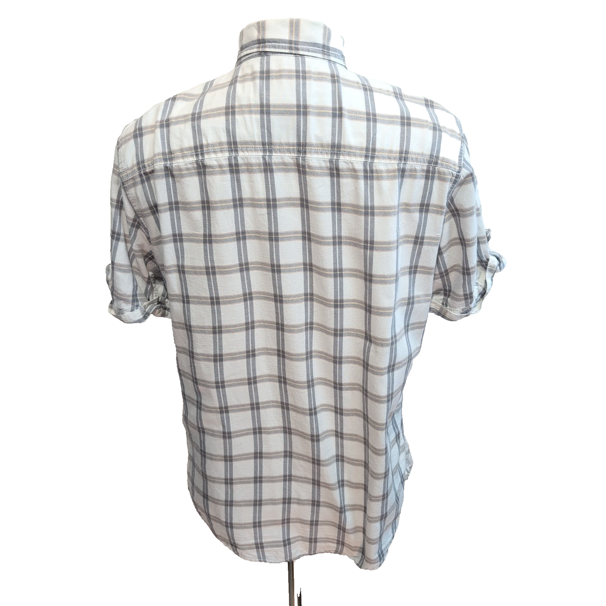 Chemise Harley Davidson L Carreaux Gris Blanc Tête de Mort manches courtes