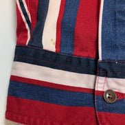 Chemise CHAPS Ralph Lauren rouge rayures shirt button down coton L