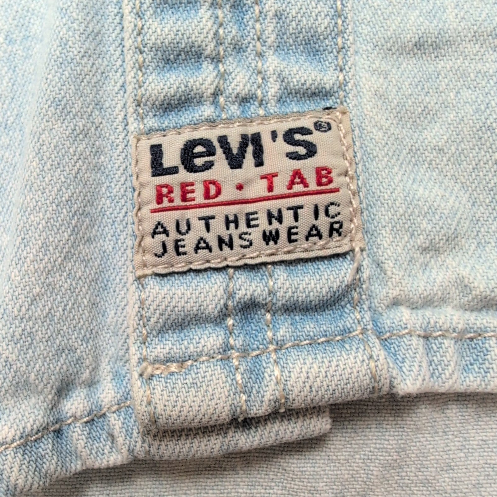 Levi's Chemise Jean Bleu Clair Vintage Boutons Métal 2 Poches Coton Taille L