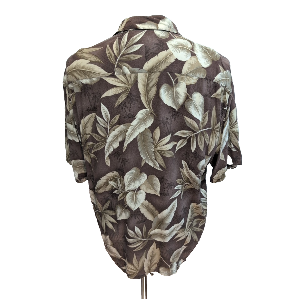 Chemise Hawaïenne Manches Courtes Pierre Cardin Rayonne Marron XL