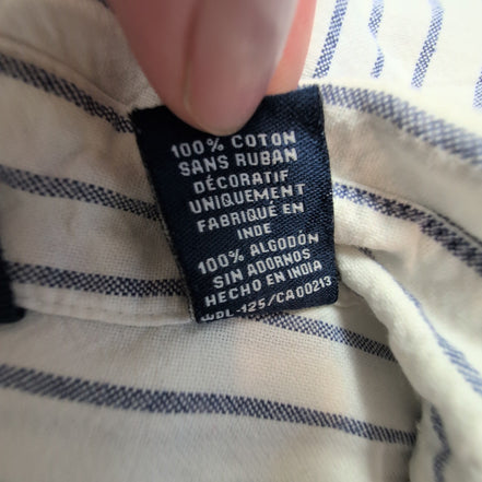 Chemise CHAPS blanche à rayures grises taille L #152e