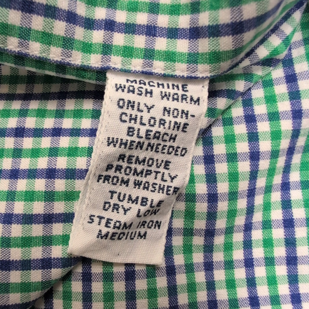 Chemise Ralph Lauren L Verte Carreaux Manches Courtes logo bleu