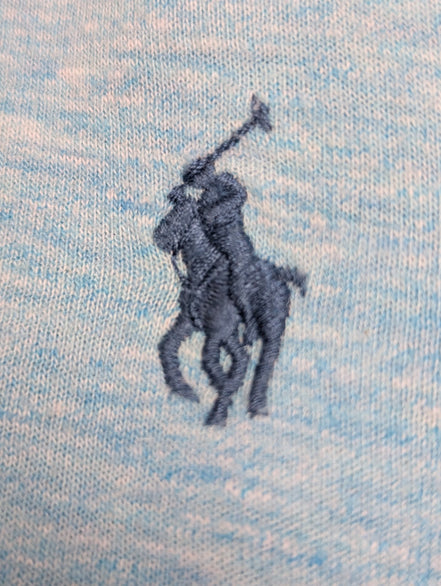 Pull Polo Ralph Lauren M turquoise coton Half Zip col zippé logo brodé