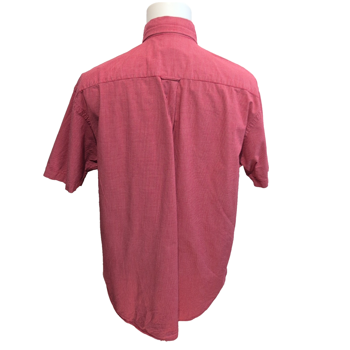 Chemise Nautica L Rouge Micro Carreaux 100% Coton Logo Manches Courtes