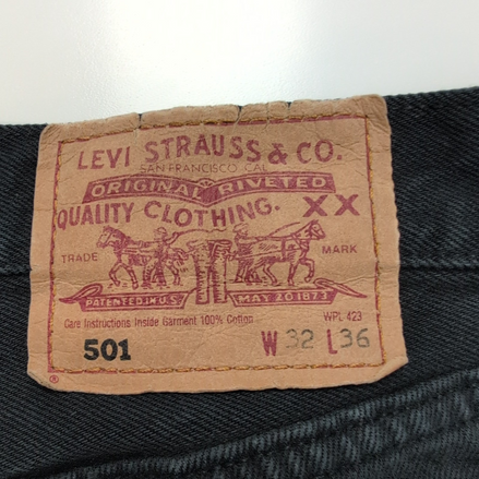 Levi’s 501 Jean Homme W32 L36 Noir Vintage Pantalon Bouton Coton